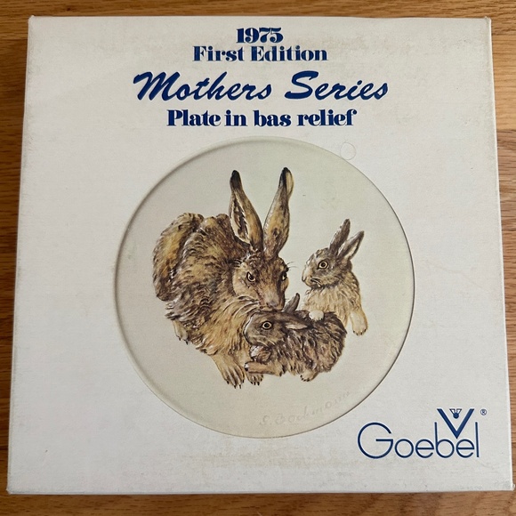 1975 First Edition Mothers Series Rabbit Plate Goebel W Germany with Box - Picture 9 of 13